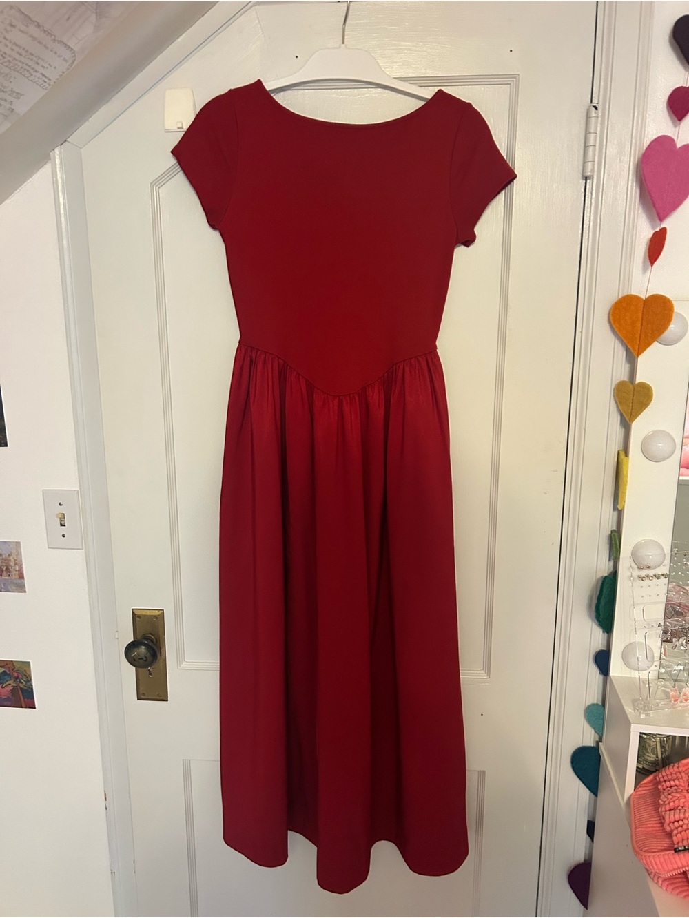 a new day Red Midi Dress with Short Sleeves